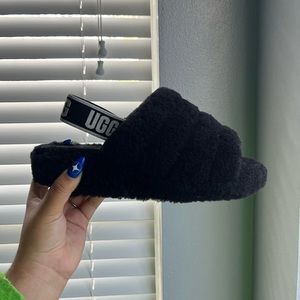black UGG slippers